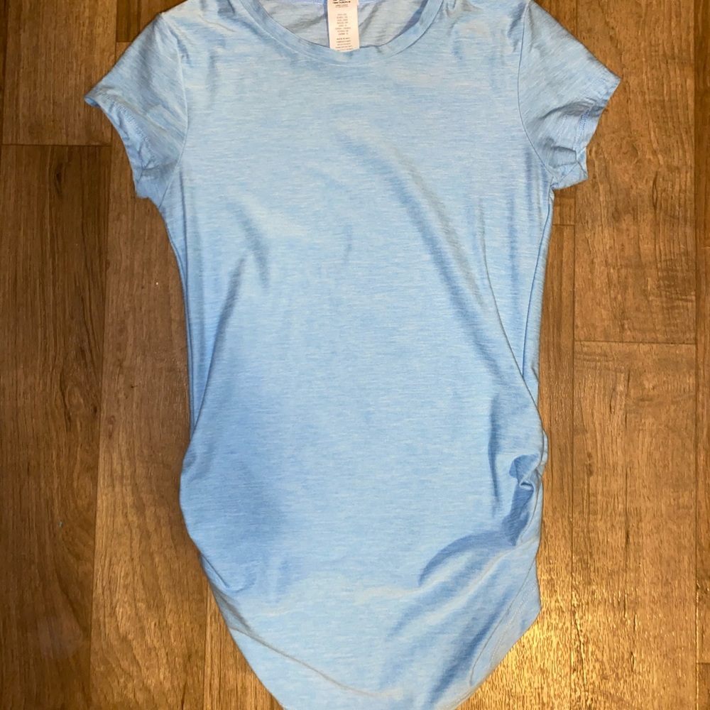 New Balance light blue fitted workout top